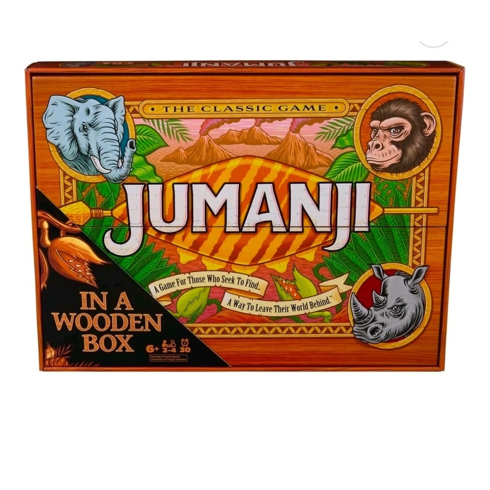 Jumanji The Classic Game in a Wooden Box Board Game for Kids and Adults New